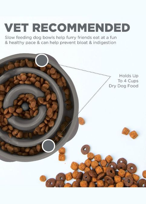 Миска-лабіринт д/собак Фан Фідер Дроп середня Сіра 22.5 х 7 х 22.5 см (oh69891) Outward Hound (311224499)