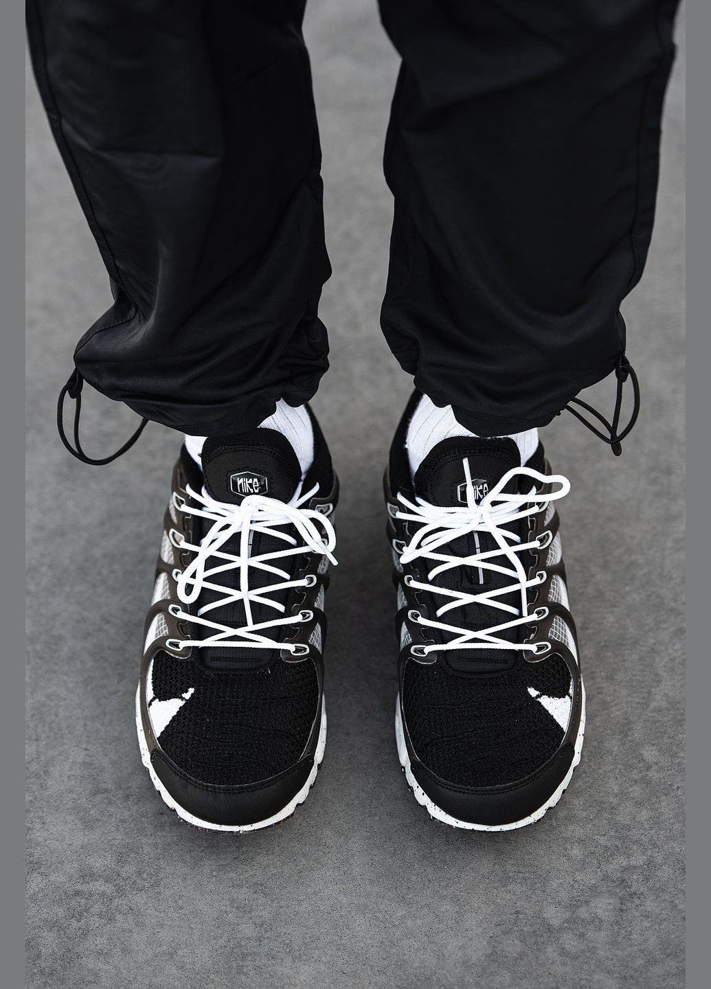 Чорні Осінні кросівки чоловічі nike air max tn plus terrascape black white | найк аір макс тн плюс чорні білі No Brand