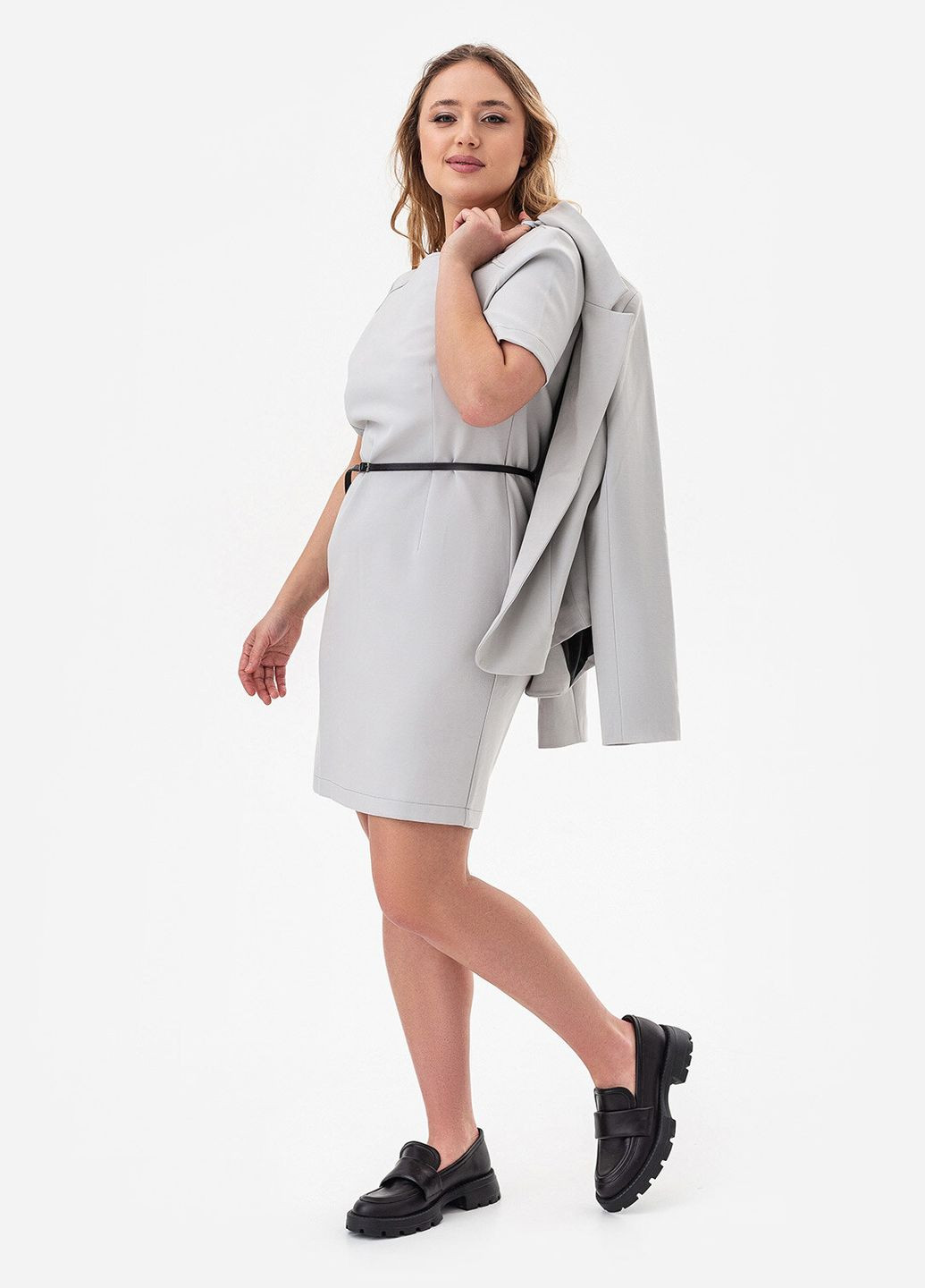 Серое платье fibi Garne однотонное