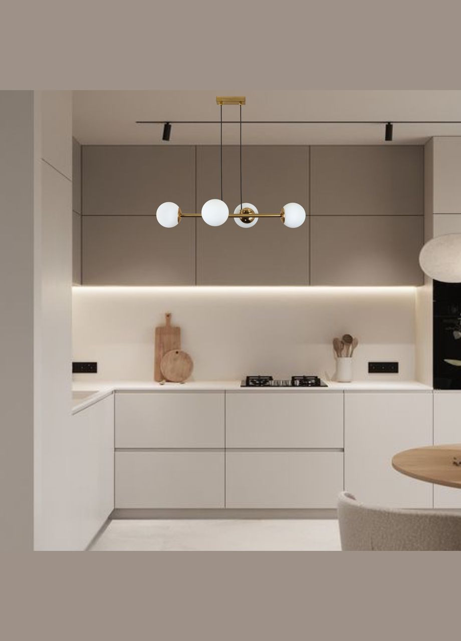 Подвесная современная люстра "Modern Luxe" (52-9909-4 BRZ+WH) No Brand (370070249)