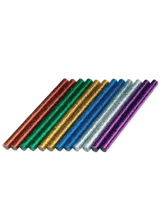 Клеевые стержни 2615GG04JA (7х100 мм, 12 шт) блестящие цветные низкотемпературные (23362) Dremel (265535218)