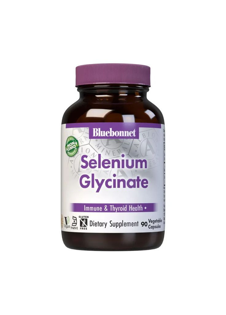 Селена гліцинат,, 90 рослинних капсул Bluebonnet Nutrition (361116543)