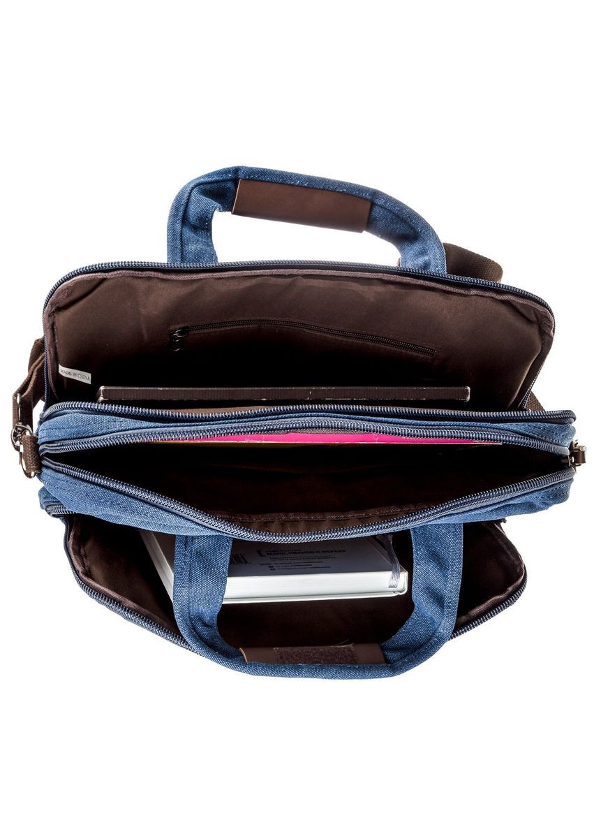 Сумка мужская через плечо для ноутбука на два отделения 20179 синый Vintage (302007758)