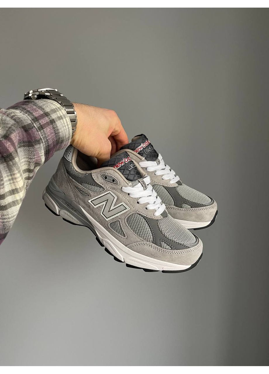 Сірі Осінні кросівки чоловічі і жіночі new balance 990 grey green | нью беланс 990 сірі No Brand