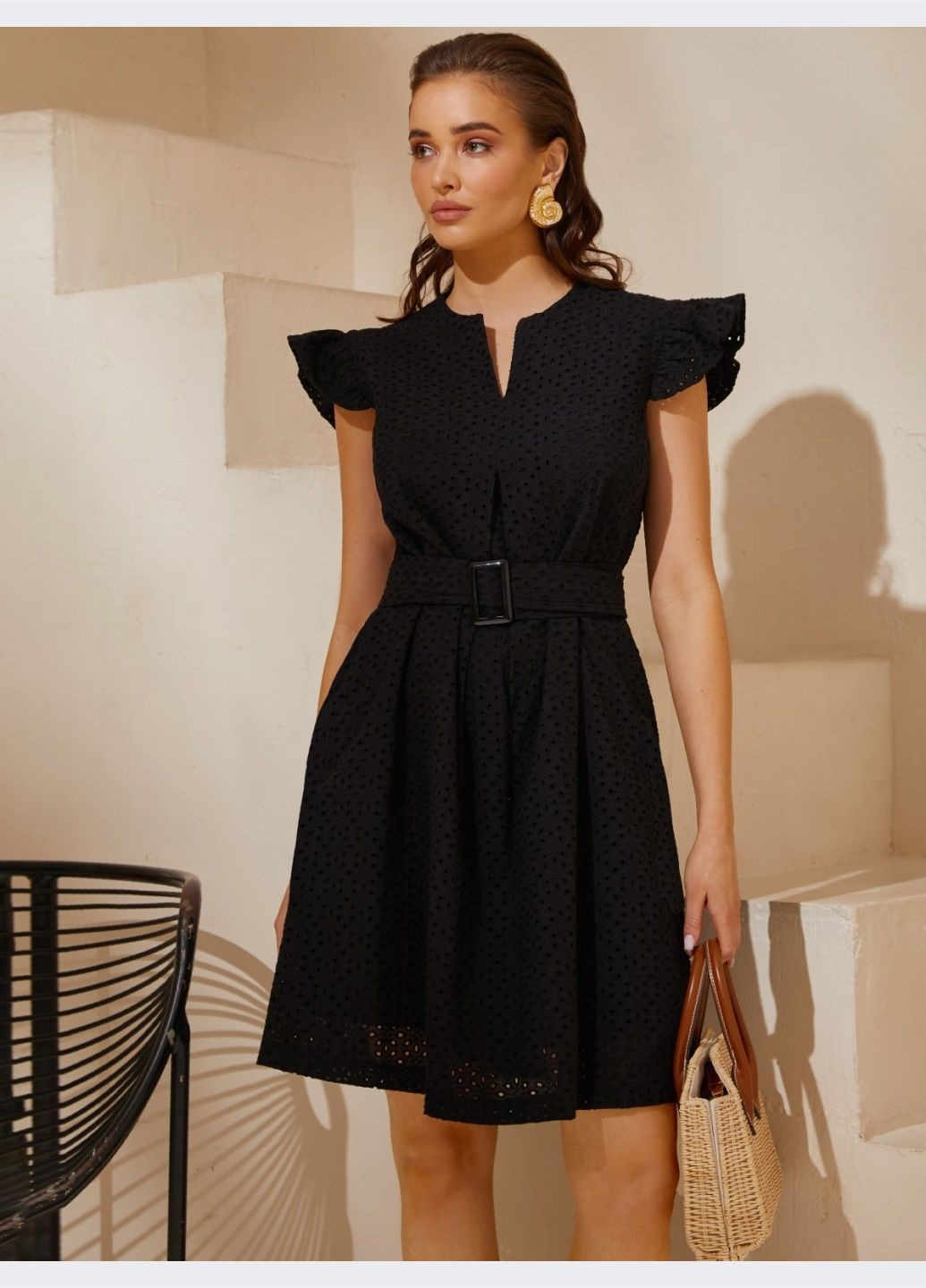 Чорна коротка сукня з прошви чорна Dressa