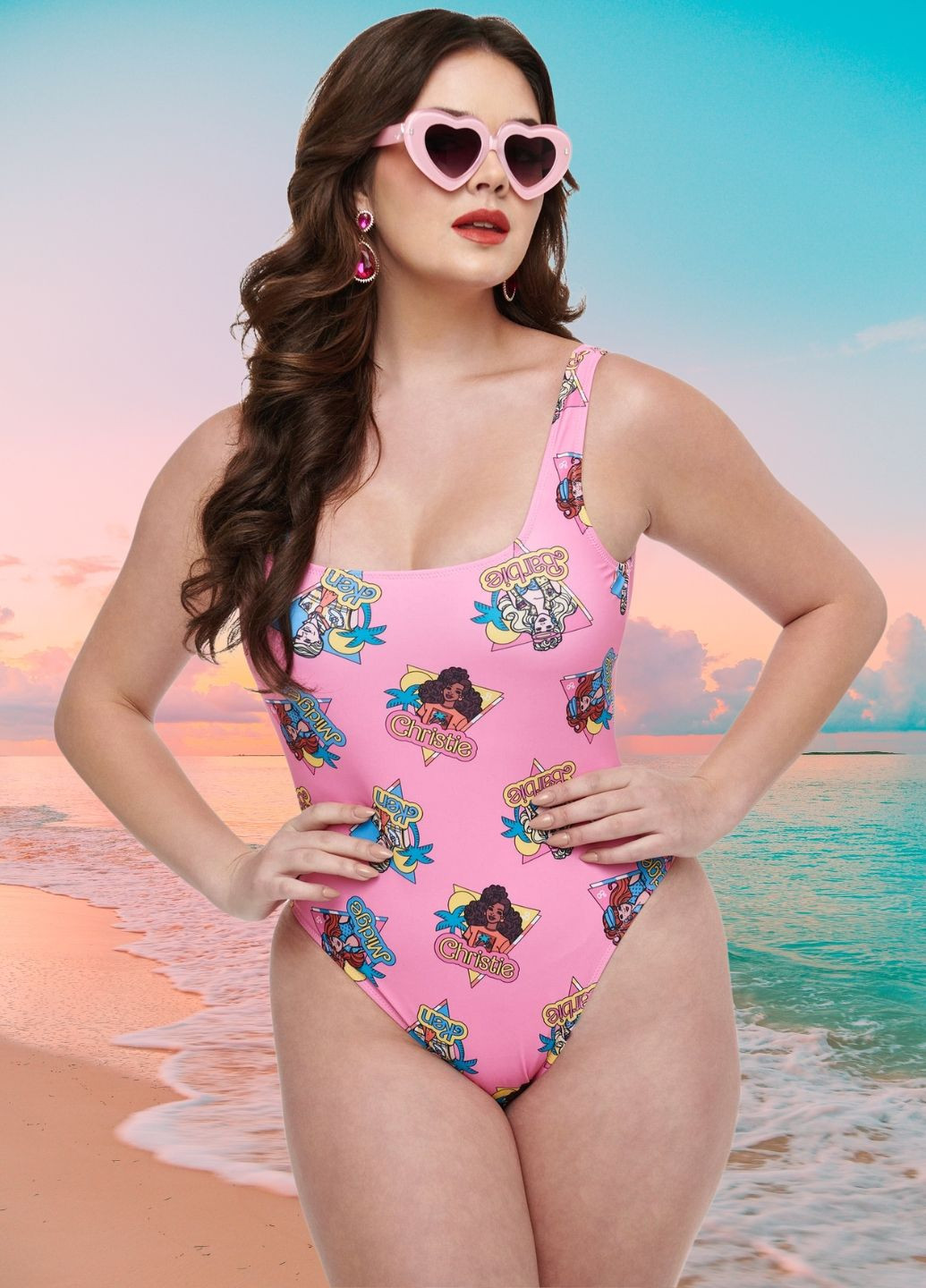 Розовый демисезонный слитный купальник golden girls голубой (7206) слитный FS