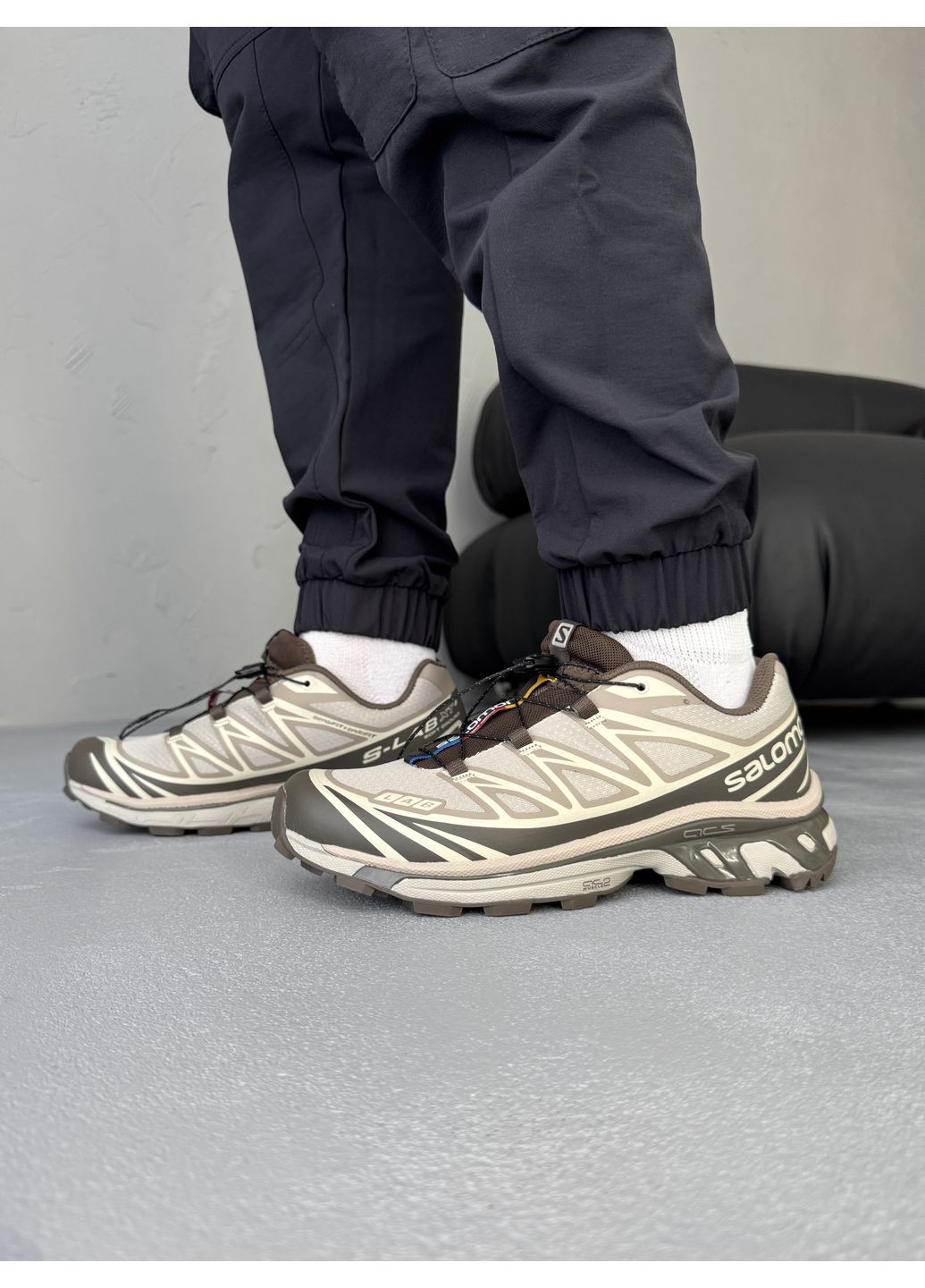 Комбіновані Осінні кросівки чоловічі salomon s / lab xt-6 brown саломон хт-6 No Brand