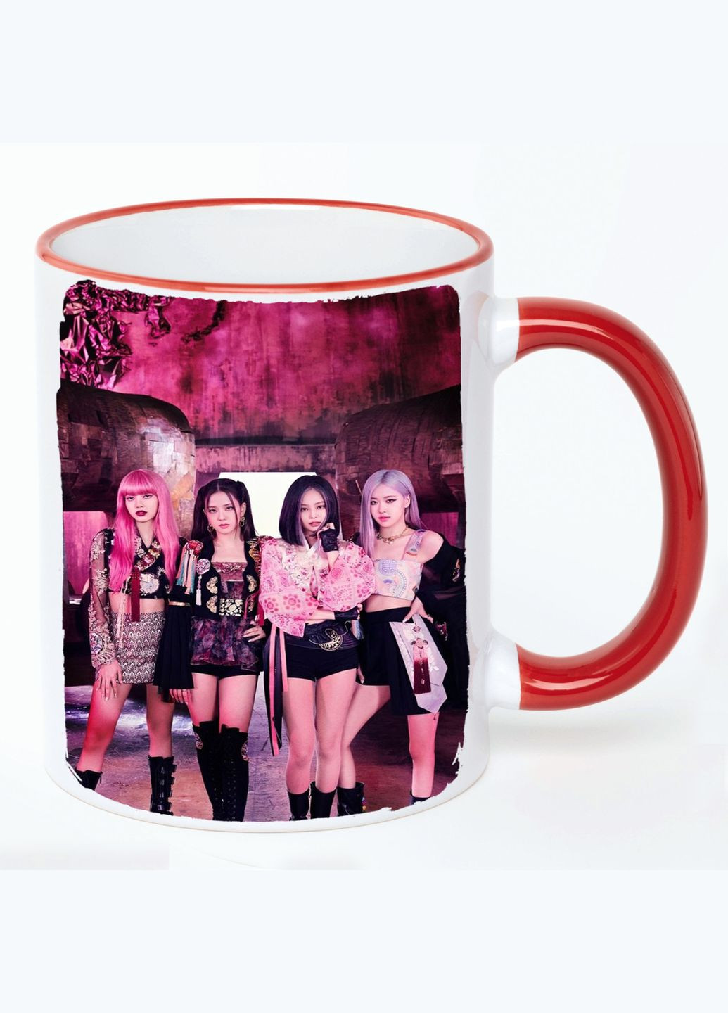 Чашка BLACKPINK K-pop #001 (кружка, кружка) Белая с Красной ручкой 330 мл No Brand (322712738)