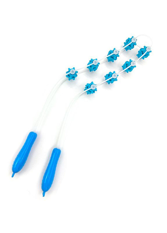 Масажер стрічковий роликовий ручний LS-A14 для спини, шиї, м'які ролики Blue No Brand (322567723)