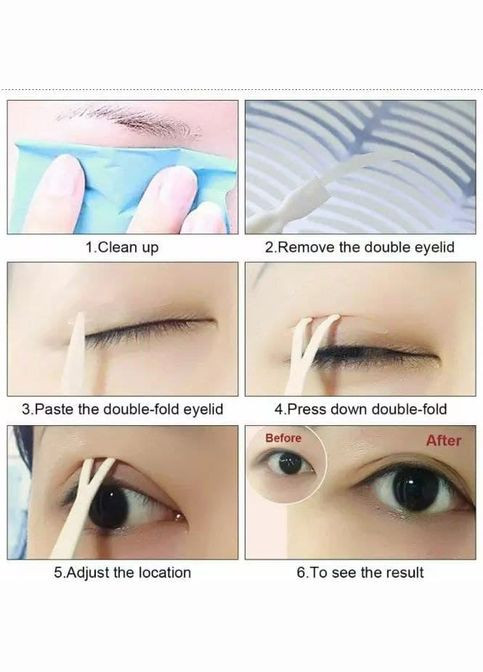 Наклейки (смужки) для корекції нависаючої повіки, 600 шт. No Brand (366340887)