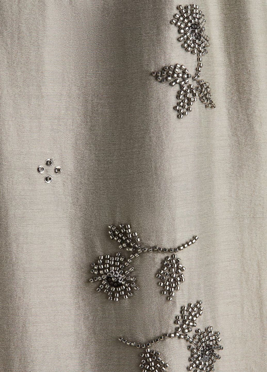 Светло-серое праздничный платье H&M однотонное