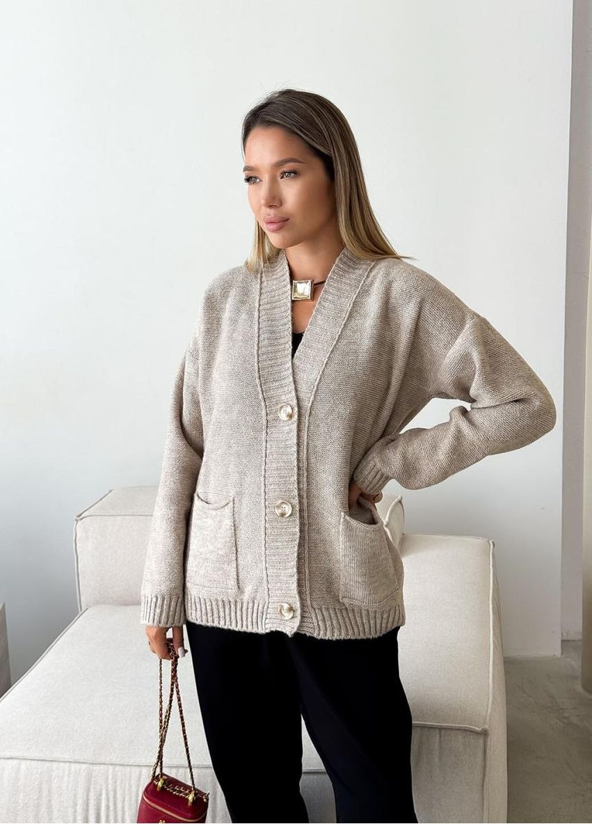 Кардиган в'язаний жіночий Casual Wool Льняний Art Knit (356607232)