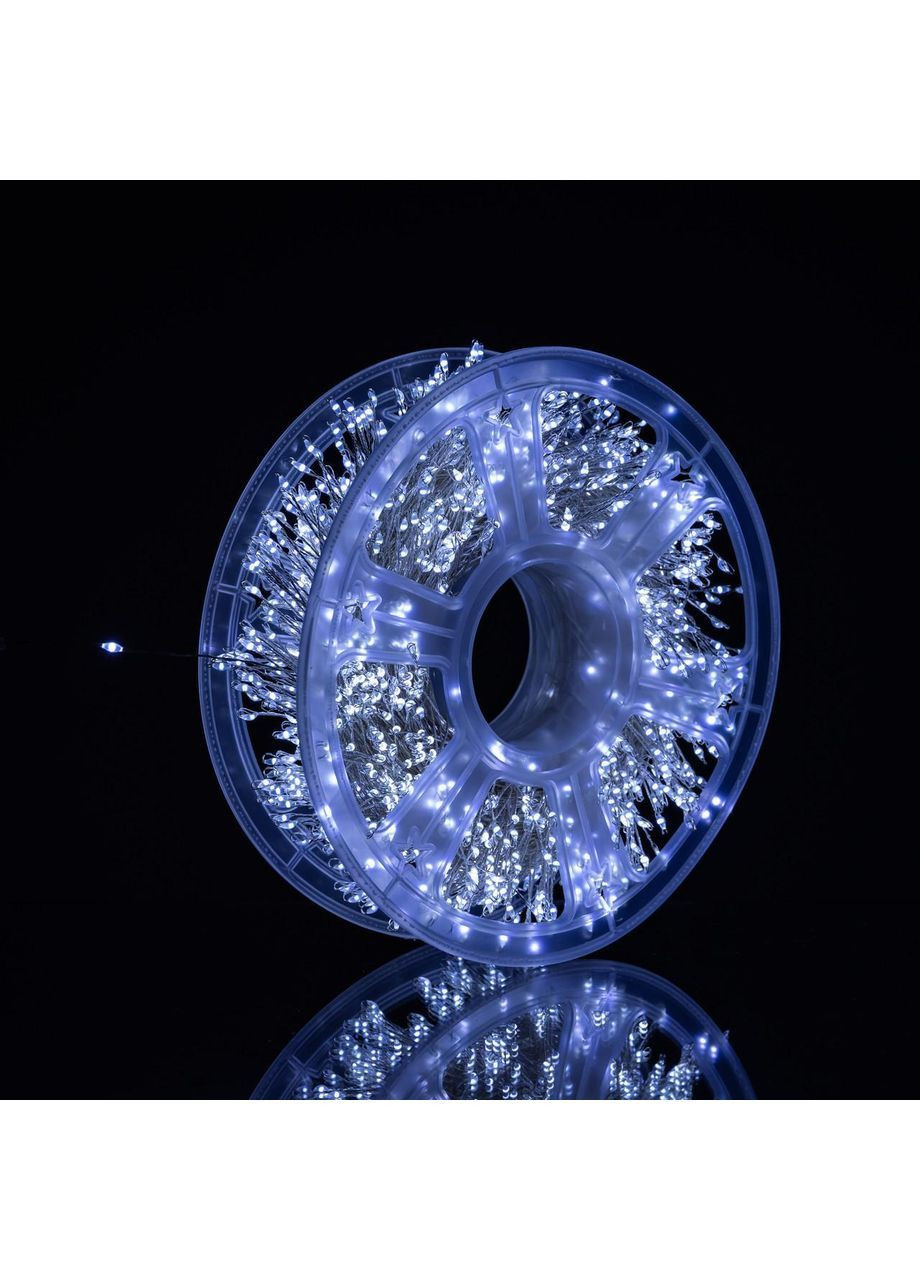 Новорічна гірлянда кімнатна роса Хвойна лапа 50 м 1500 LED білий провід Біле сяйво D1500L50MWW No Brand (369478263)