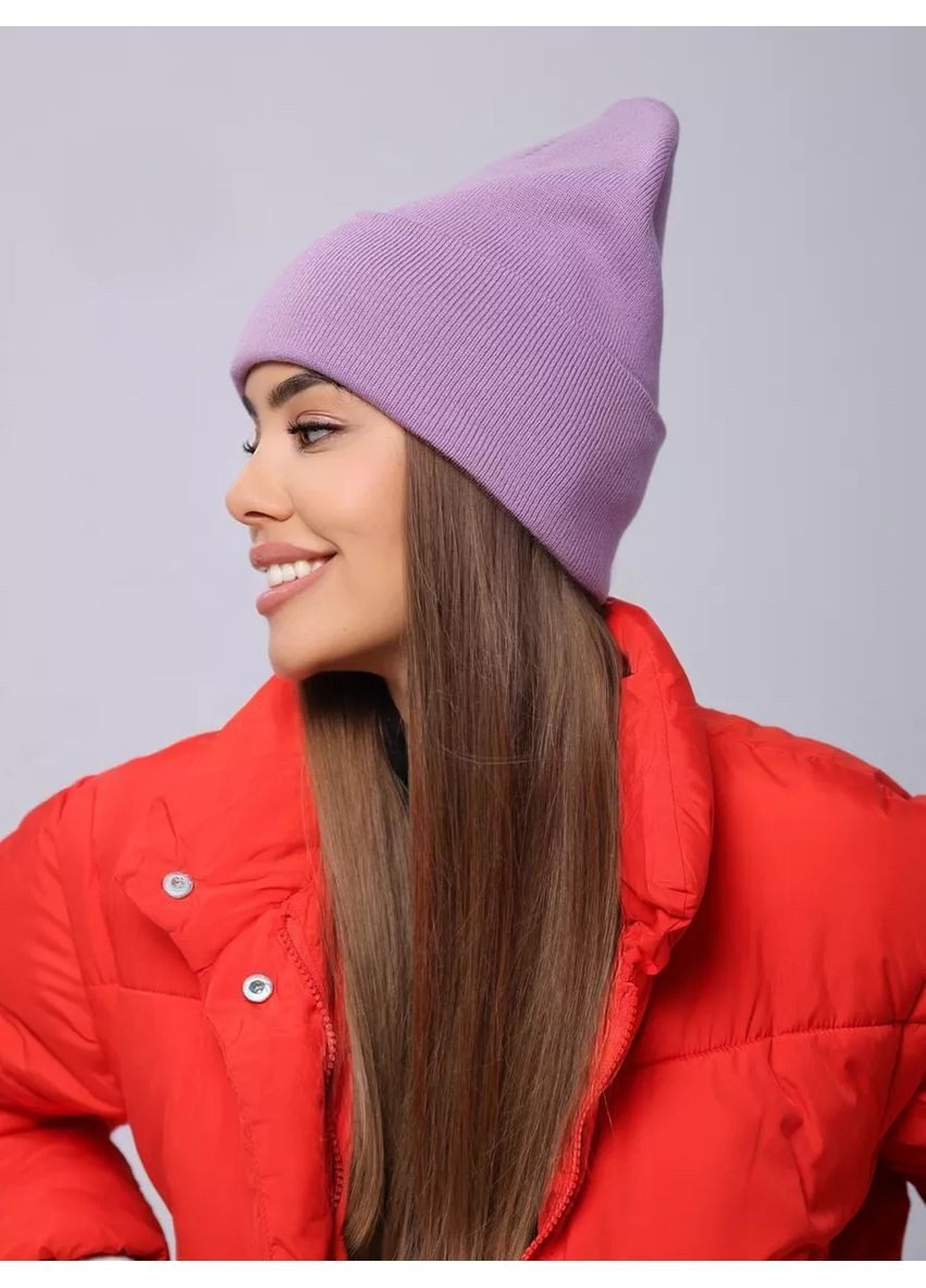 Молодежная двухслойная шапка бини лонг No Brand Шапка біні лонг лопата (362411541)