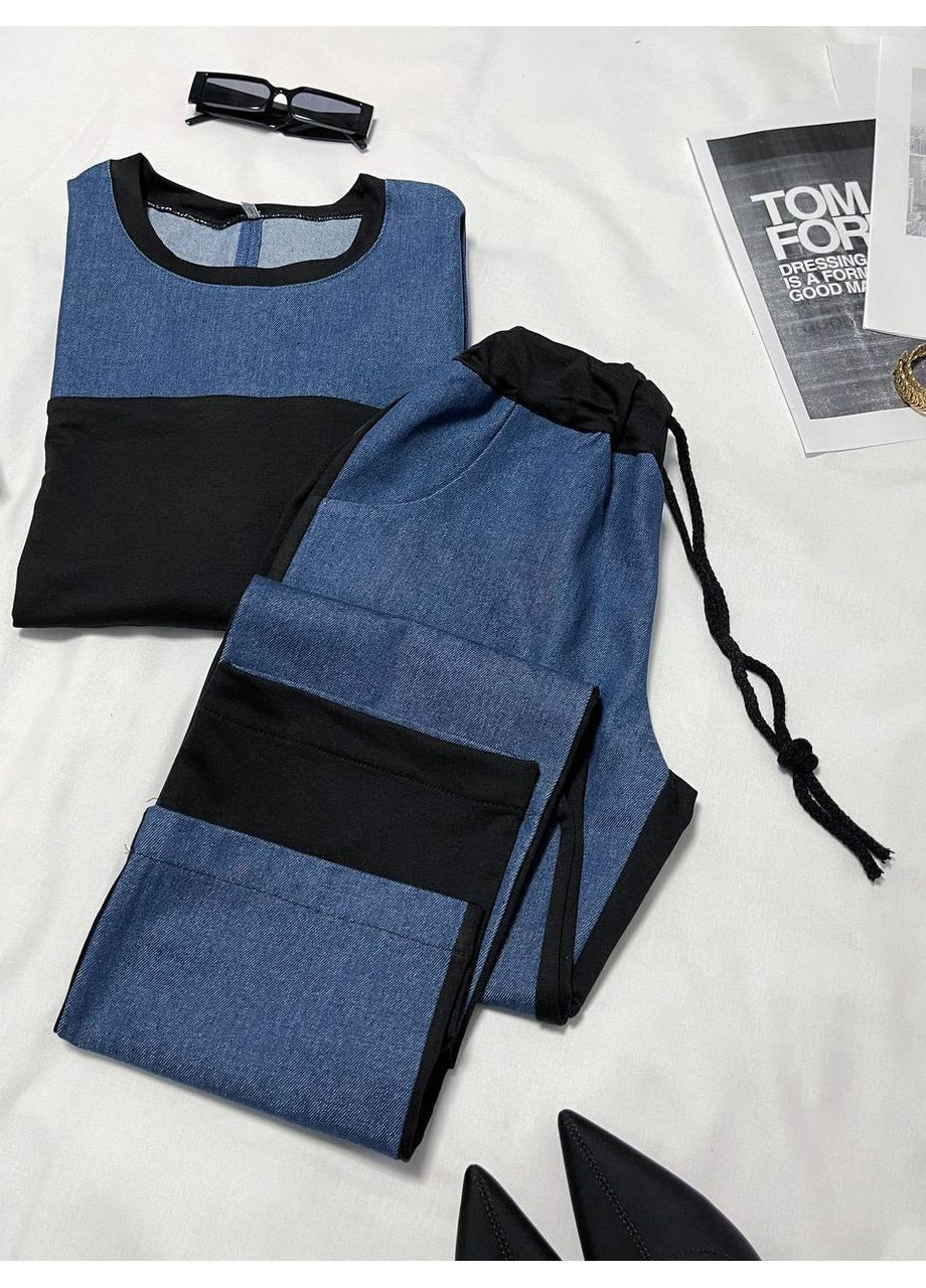 Костюм женский турецкая двунитка +джинс,штаны и кофта Україна (354809848)