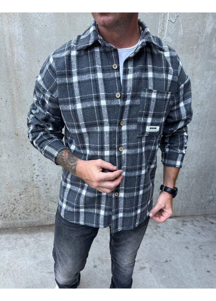 Серая повседневный рубашка в клетку Україна