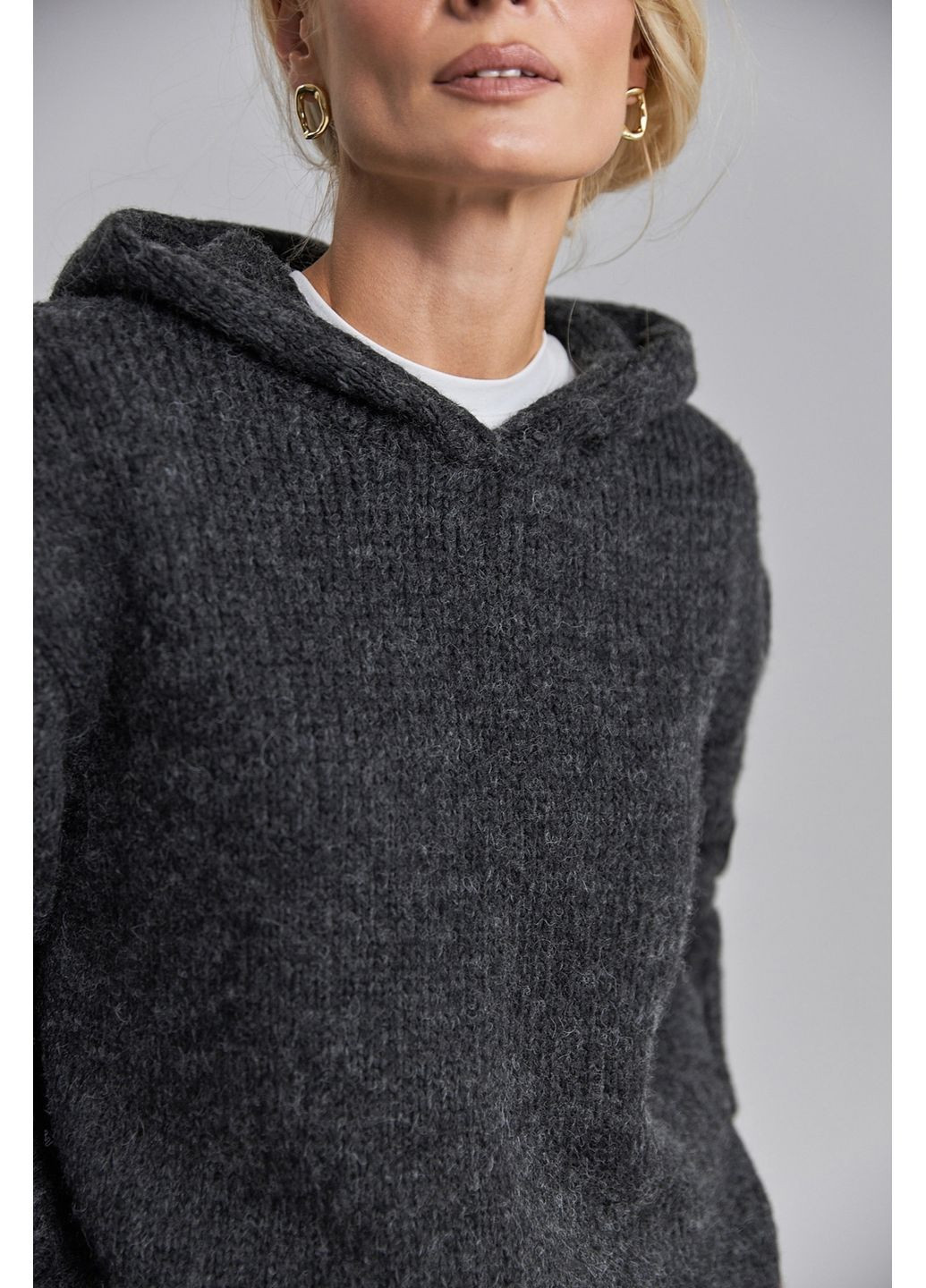 Темно-серый свитер с капюшоном 2905 Triko Bakh