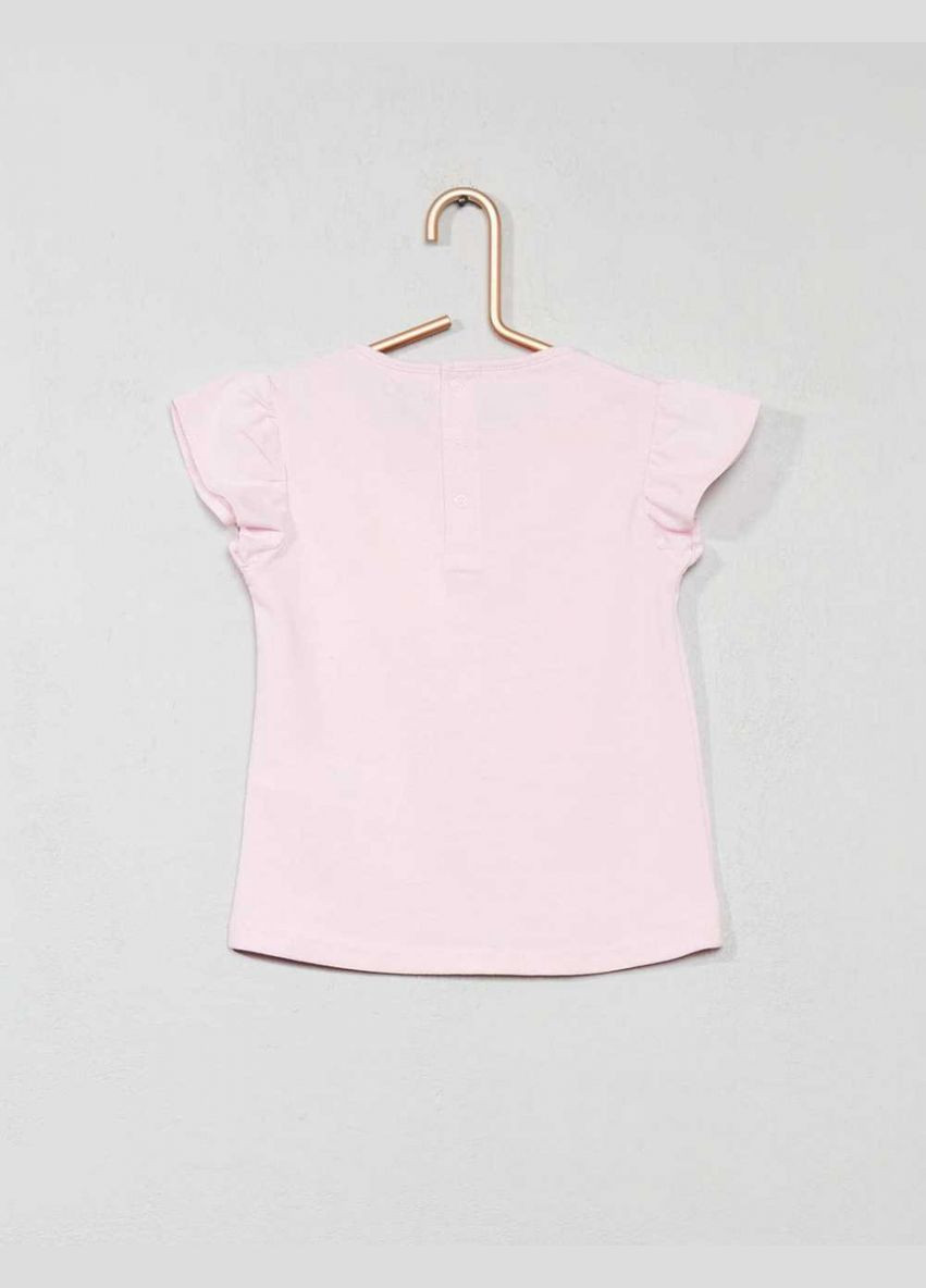 Рожева демісезонна футболка бавовняна для дівчинки vu571 рожевий Kiabi