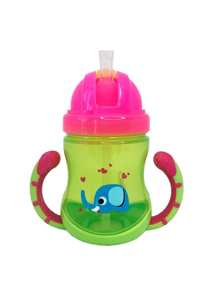 Поильник детский с трубочкой Неон Mega Zayka MGZ0300(Lime) 270 мл Megazayka (302673199)