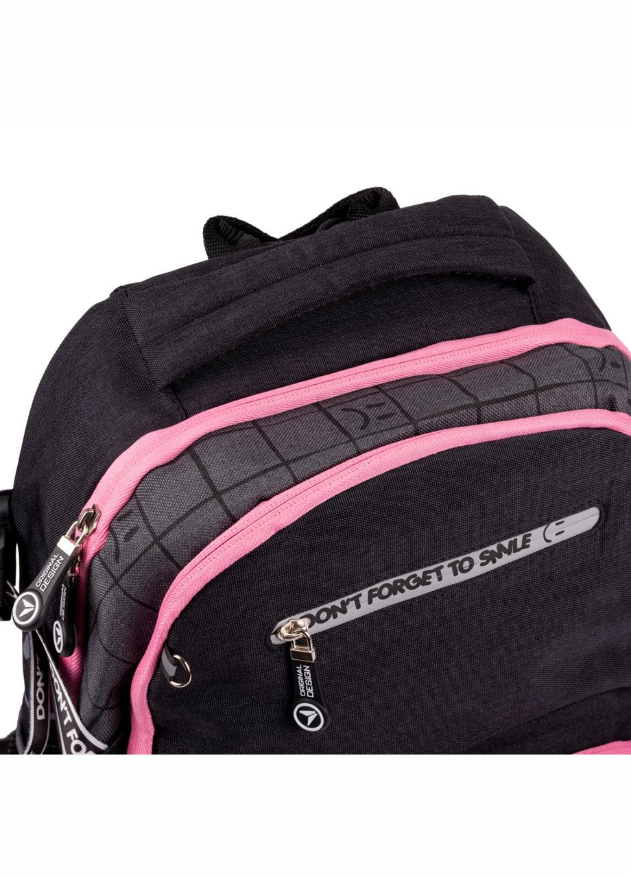 Шкільний рюкзак, два відділення, фронтальні кишені, бічні кишені, розмір: 41*30*13см, сірий Happy time Yes (266911802)