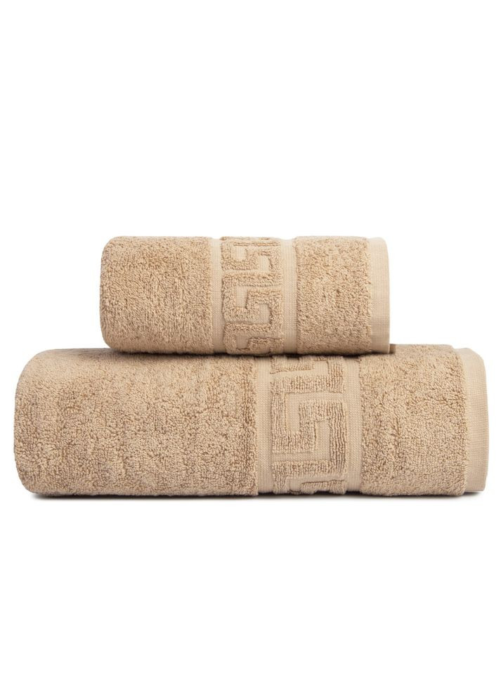 Рушник махровий банний Версаче бавовна 70х140 см 500 г/м2 беж IDEIA бежевий