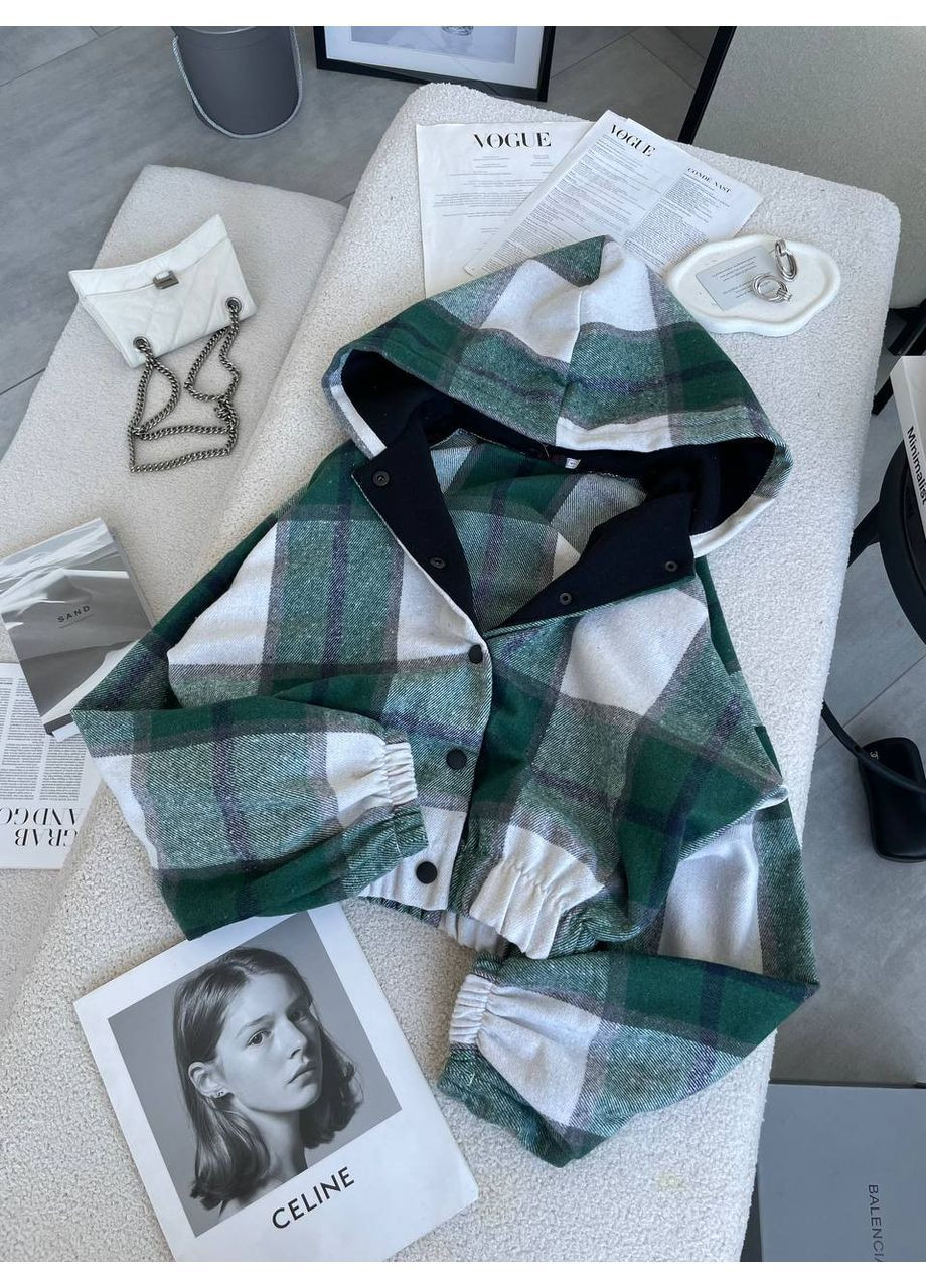 Жіночий кашеміровий бомбер у клітинку (363839483)