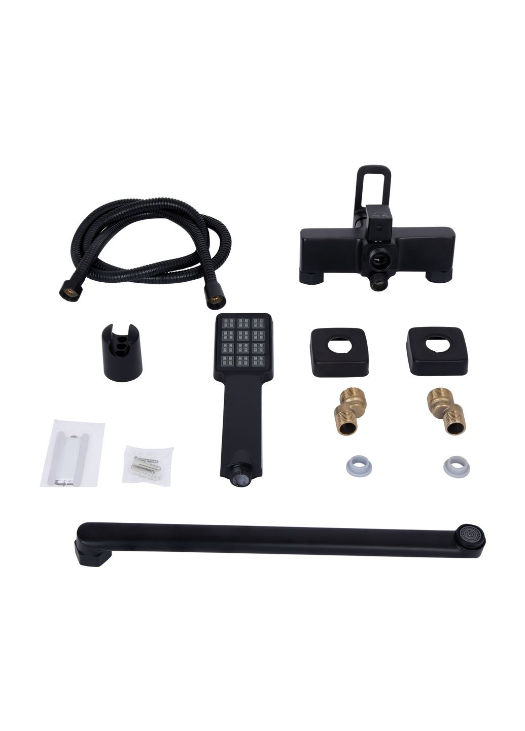 Смеситель для ванны Wawel с поворотным изливом (с душевым гарнитуром) (k35) LDWAW005BLA45394 Black LIDZ 005 (322069818)