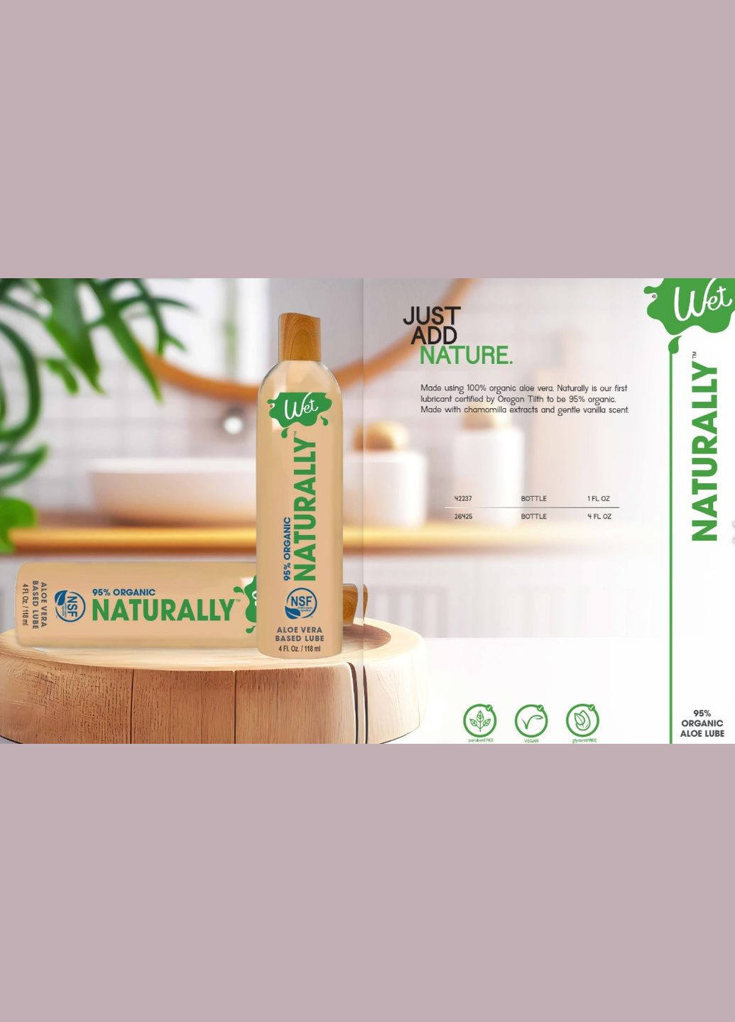 Лубрикант органічний на основі алоє NATURALLY, 118 мл Wet (347299238)