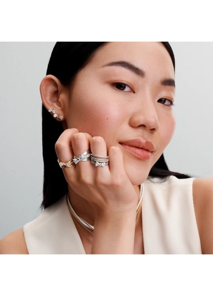 Серебряное кольцо Пандора "Искрящийся бант" 193553C01 Kabluchka (355344973)