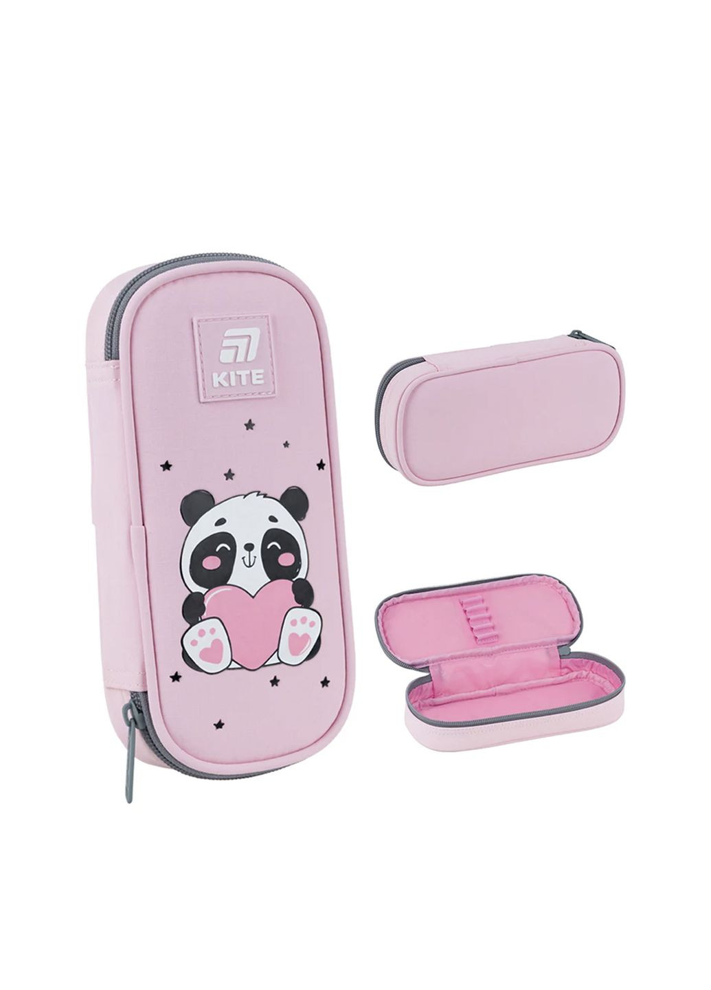 Пенал школьный Panda цвет розовый CB-00281126 Kite (341485794)
