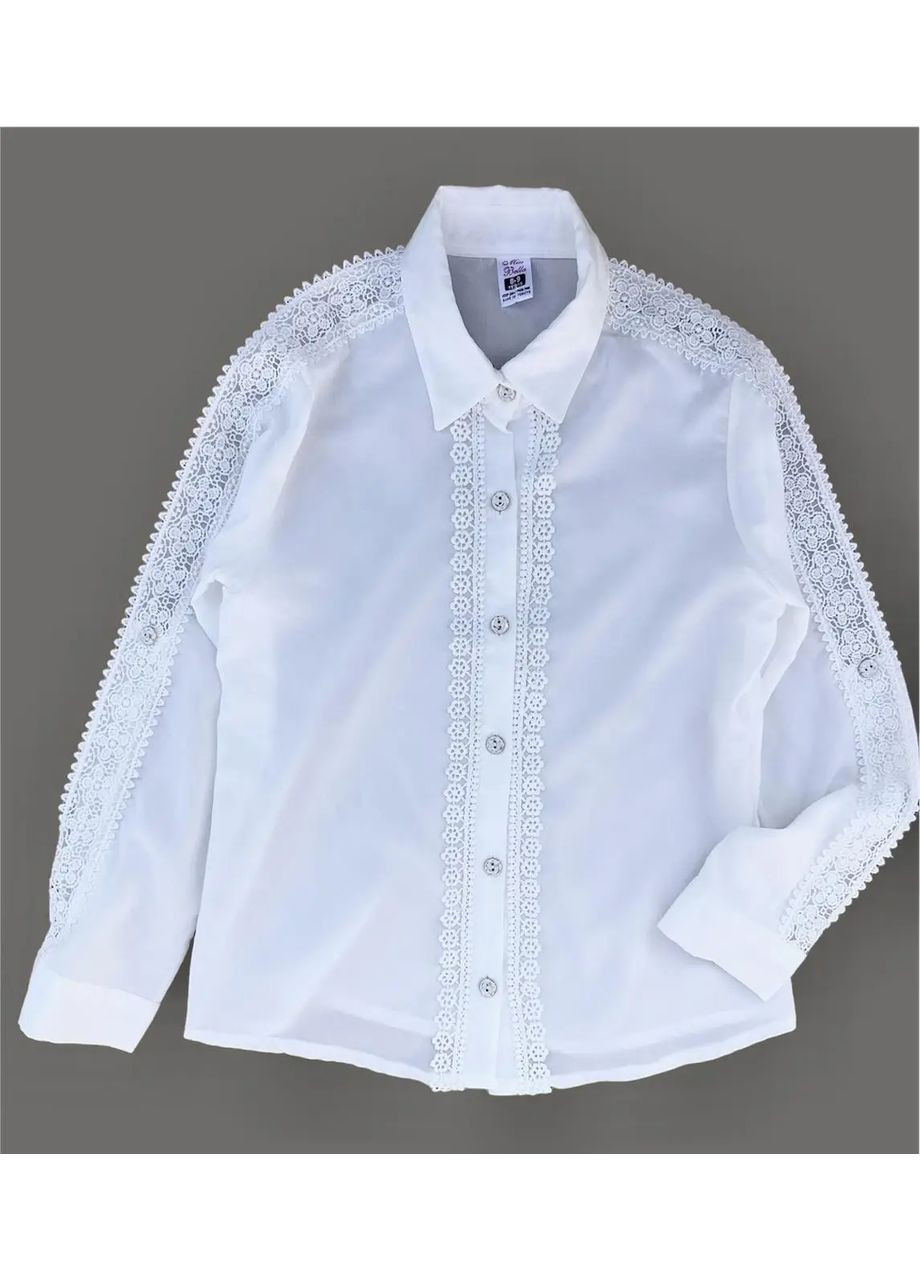 Блузка для дівчинки 116 -140 см біла Туреччина No Brand (351586517)
