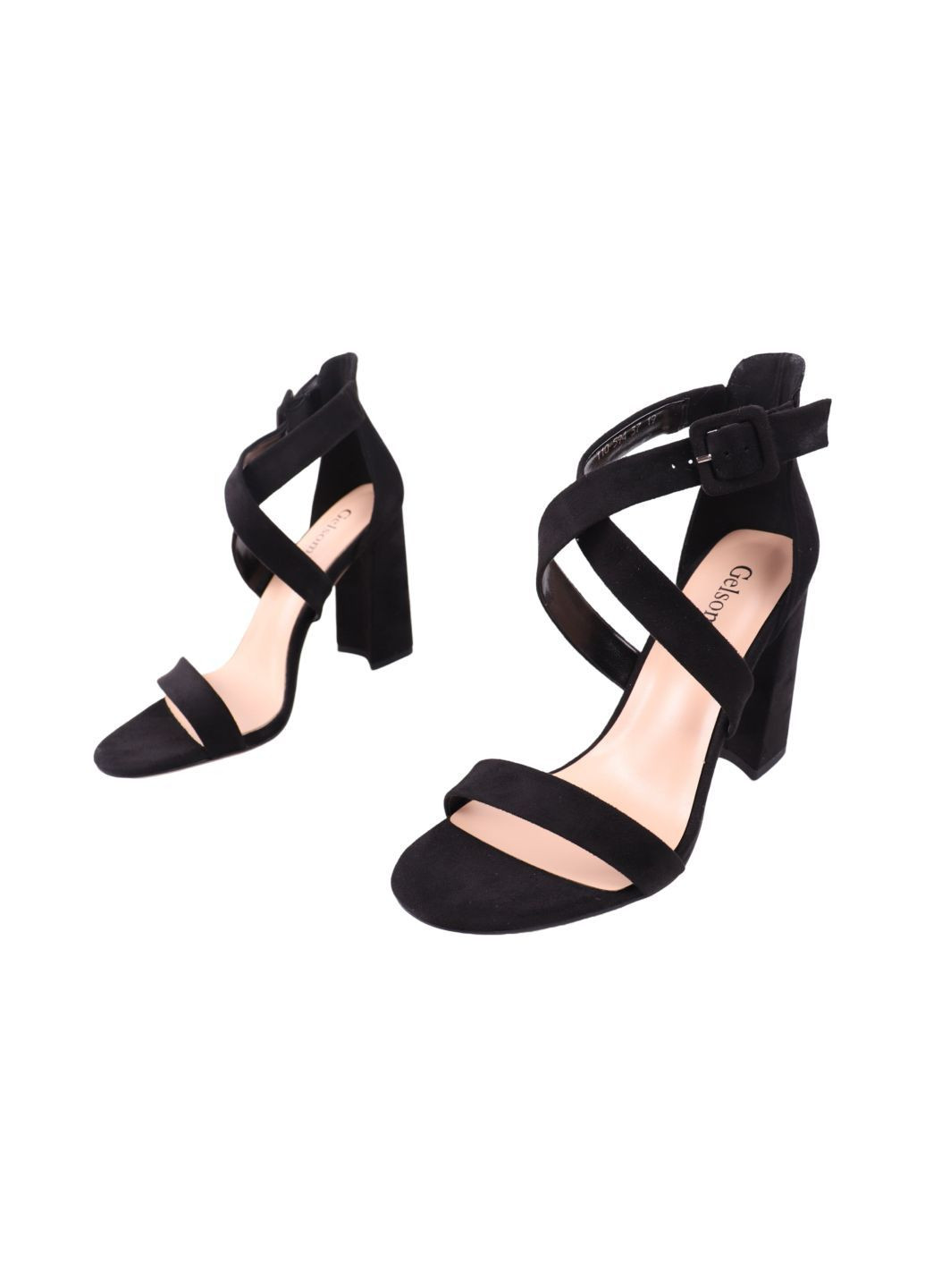 Черные босоножки женские черные на каблуке Gelsomino