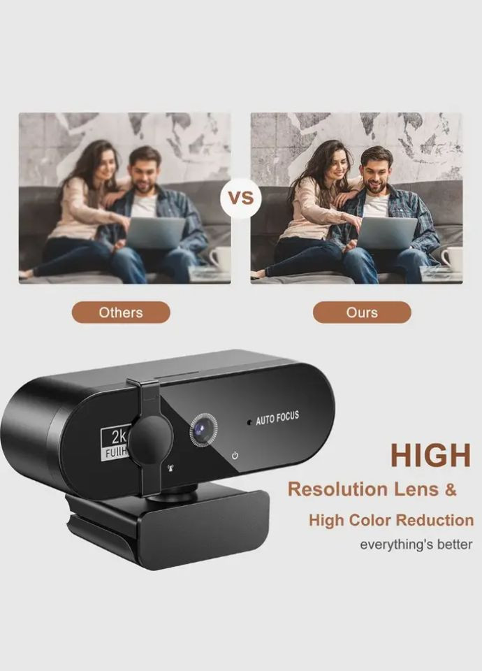 Веб камера з мікрофоном 2K FullHD No Brand (295550352)