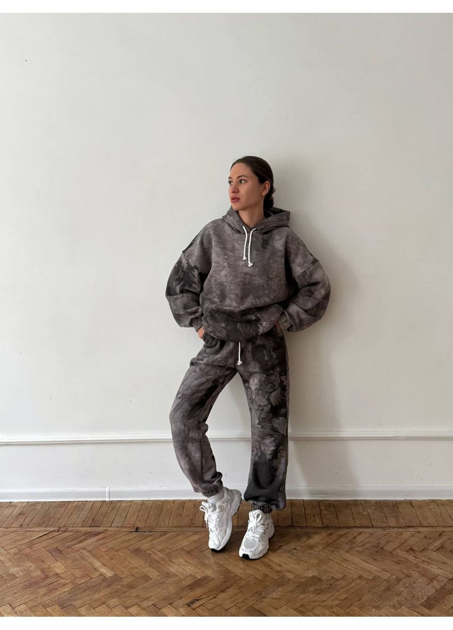 Женский спортивный костюм на флисе: оверсайз худые и брюки. MonCher (362447152)