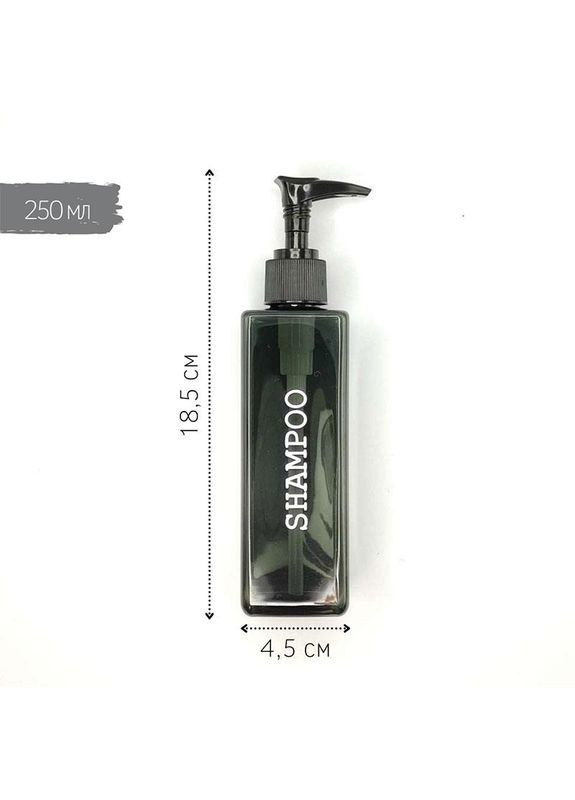 Набір дозаторів для ванної 250 мл "Неаполь" чорний пластик (8 шт) напис англ. No Brand (298794630)