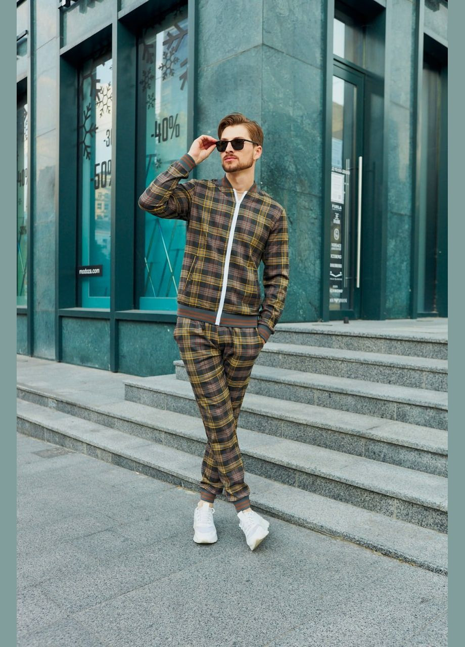 Коричневый демисезонный костюм мужской демисезонный джентльмен брючный No Brand костюм