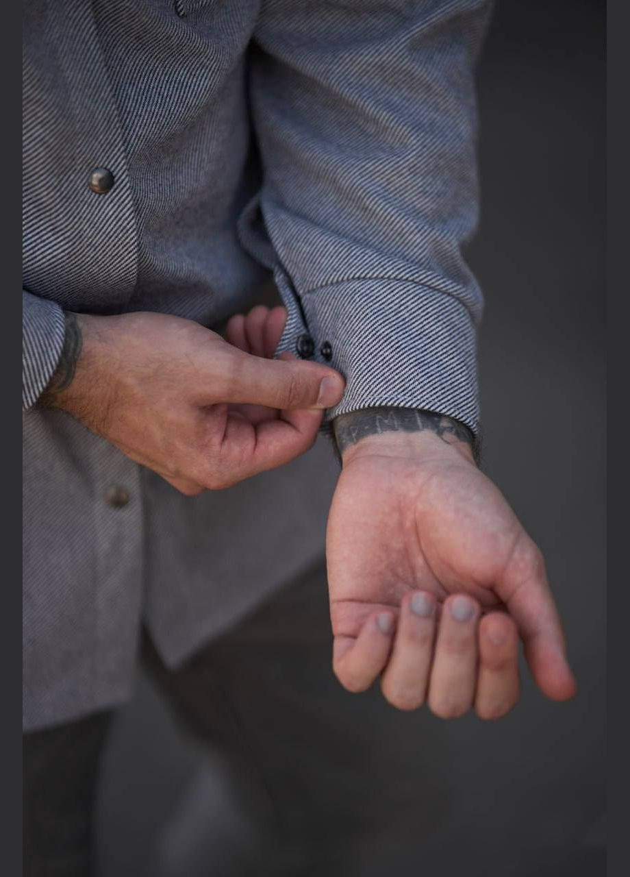 Серая классическая, повседневный, праздничный, вечерний рубашка Stylish Touch