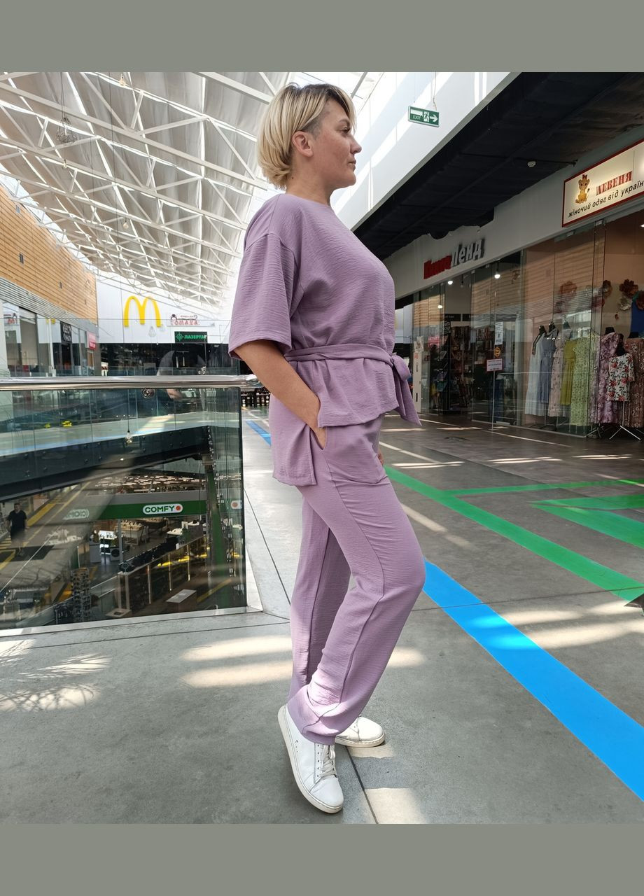 Летний женский костюм с блузоном под пояс. 2 Льва (358068627)