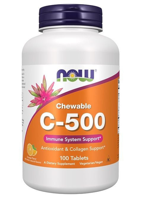 Chewable C-500 100 Tabs Natural Orange Juice Flavor NF0630 Now Foods (365729446)