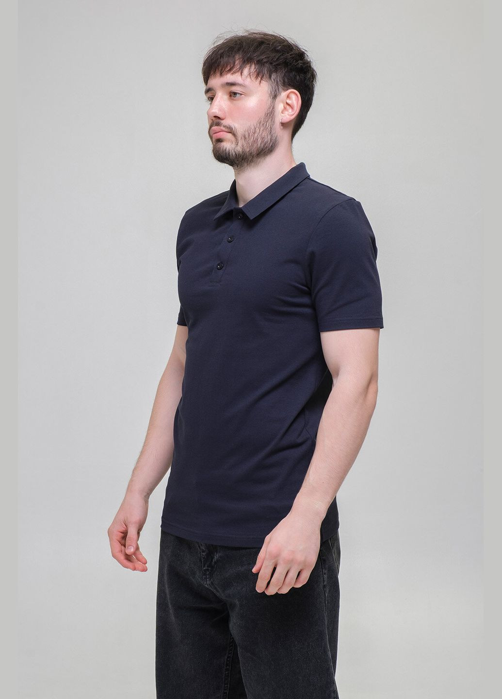 Синя футболка polo premium якості синього кольору Garne