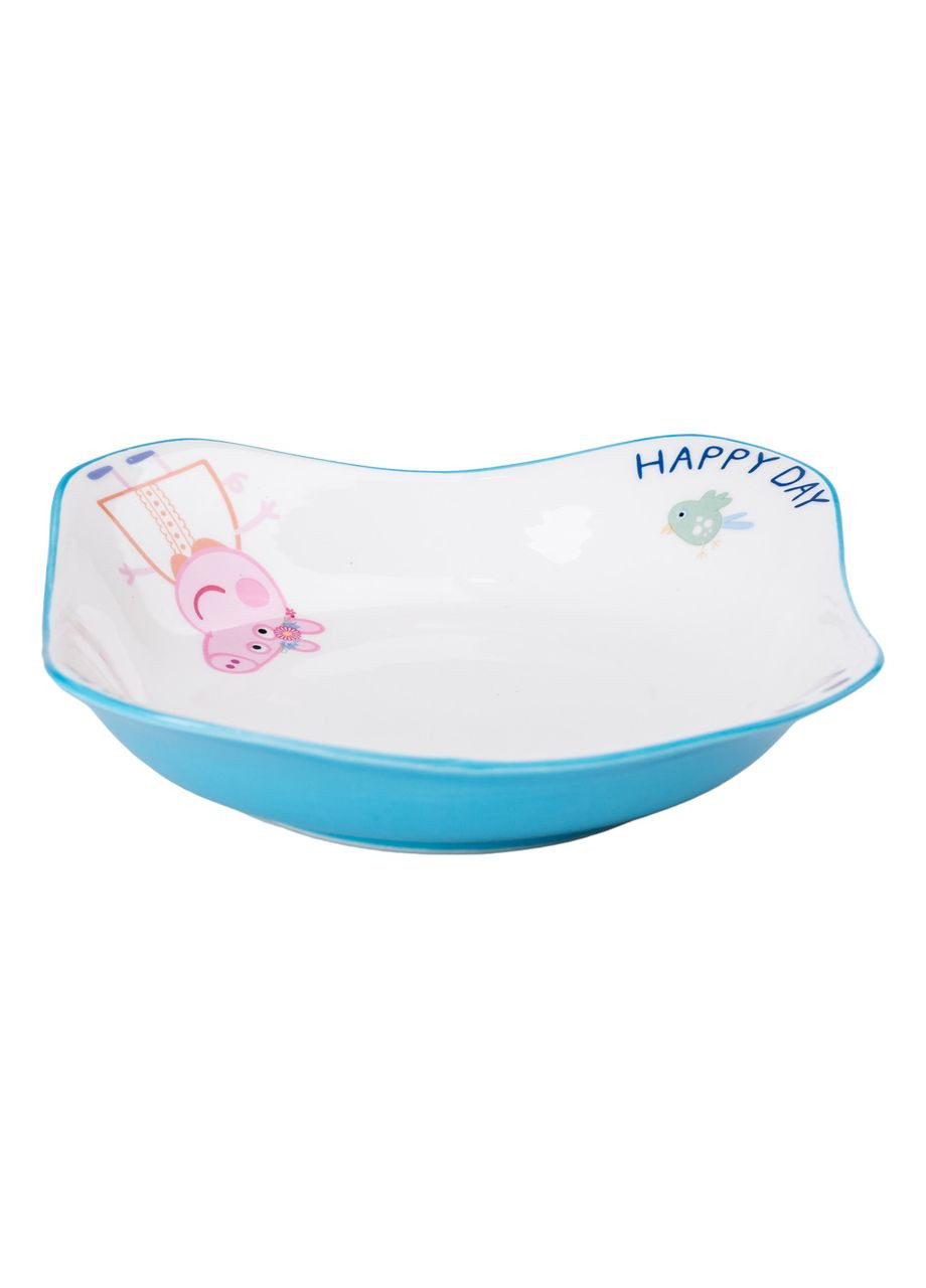 Дитяча тарілка Happy day керамічна 350 мл, блакитний Yiwu (322503858)