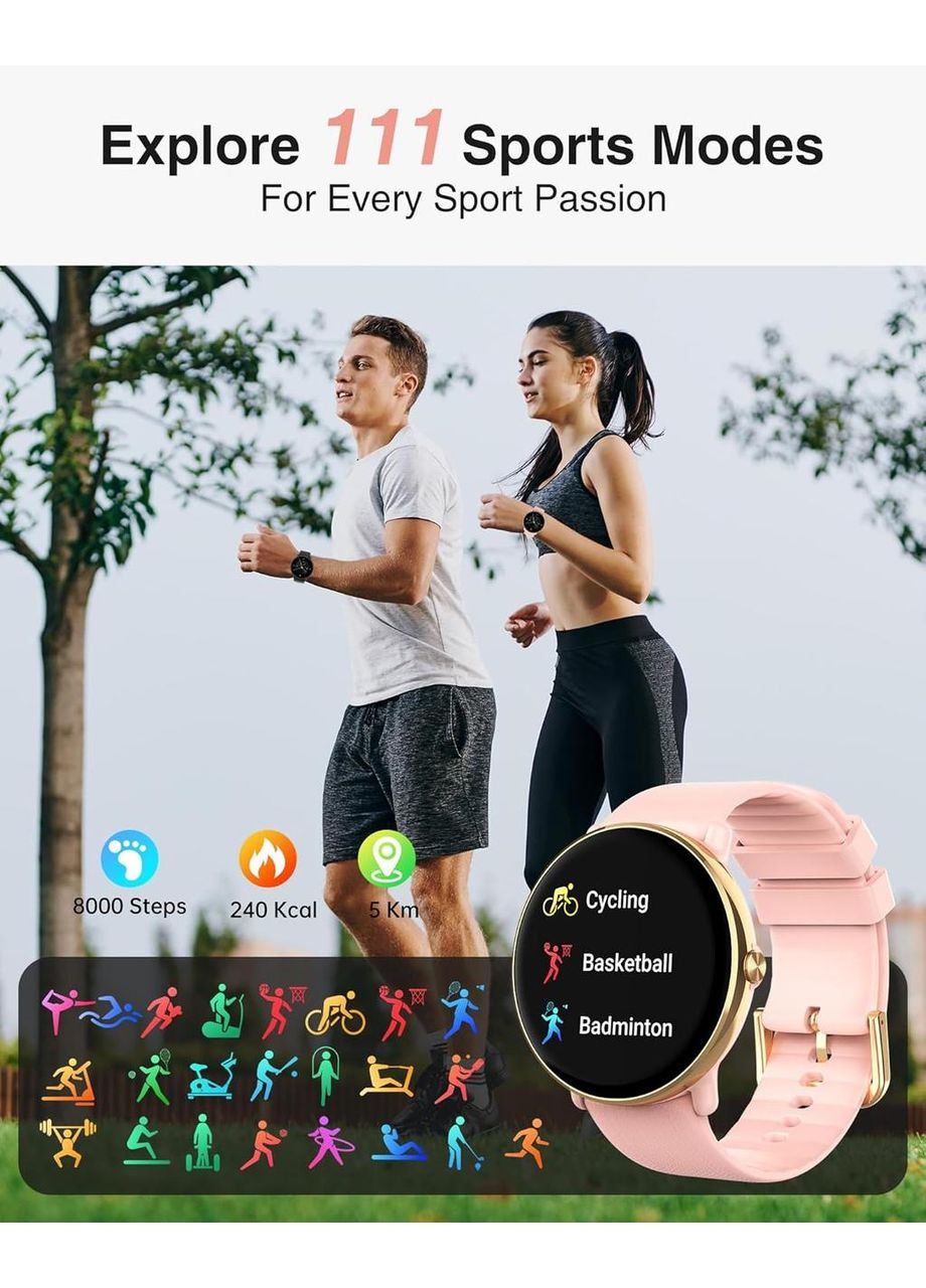Розумний годинник Gerpeng для жінок - 1,4-дюймовий AMOLED-дисплей, розумний годинник з функцією дзвінків Smart Watch (363044347)