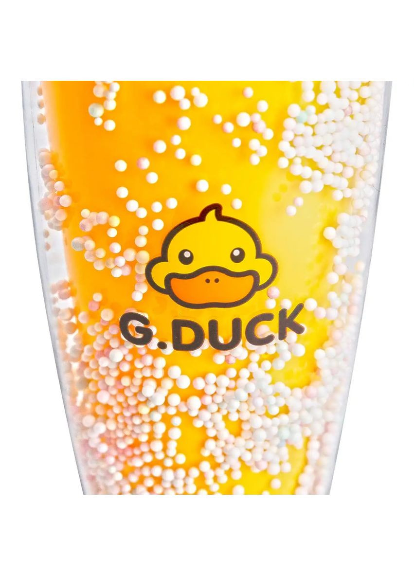 Стакан пластиковый многоразовый G. Duck 750 мл с крышкой и трубочкой, желтый Happy Life (322855560)
