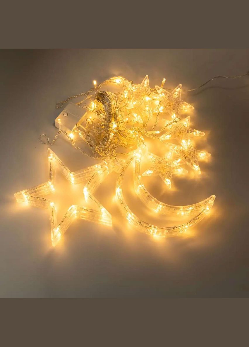 Электрическая гирлянда Звезда штора 3 метра на окно для фотозон желтая WYF11Y Garlando (353502901)