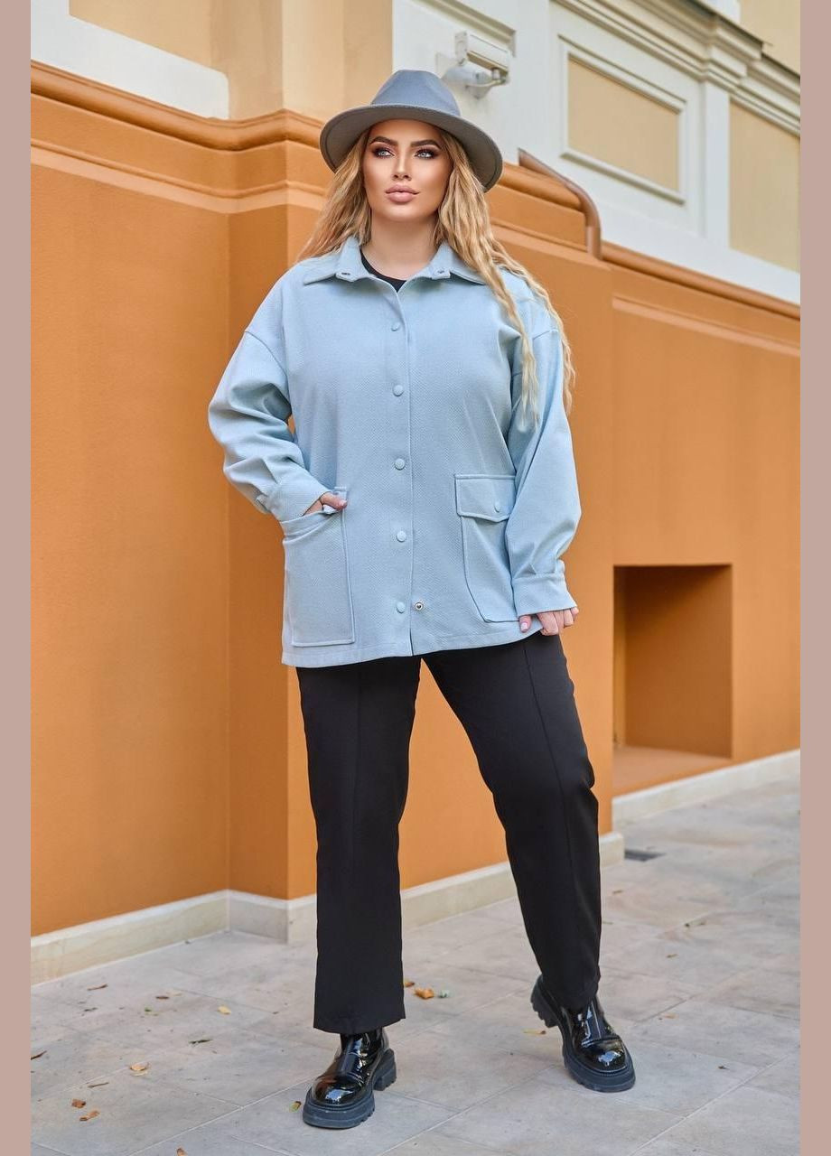 Женская пиджак - рубашка "Модель 257" - с длинным рукавом SF-257 Голубой, 50-52 Sofia (267495535)