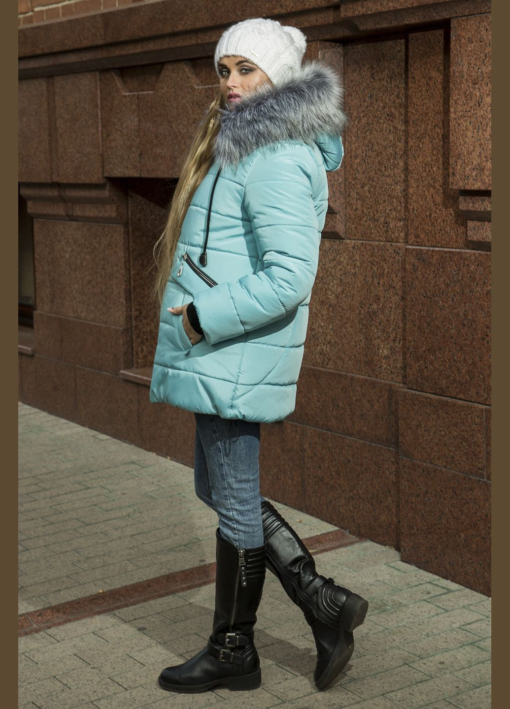 Бирюзовая зимняя зимняя куртка kristina бирюза MioRichi