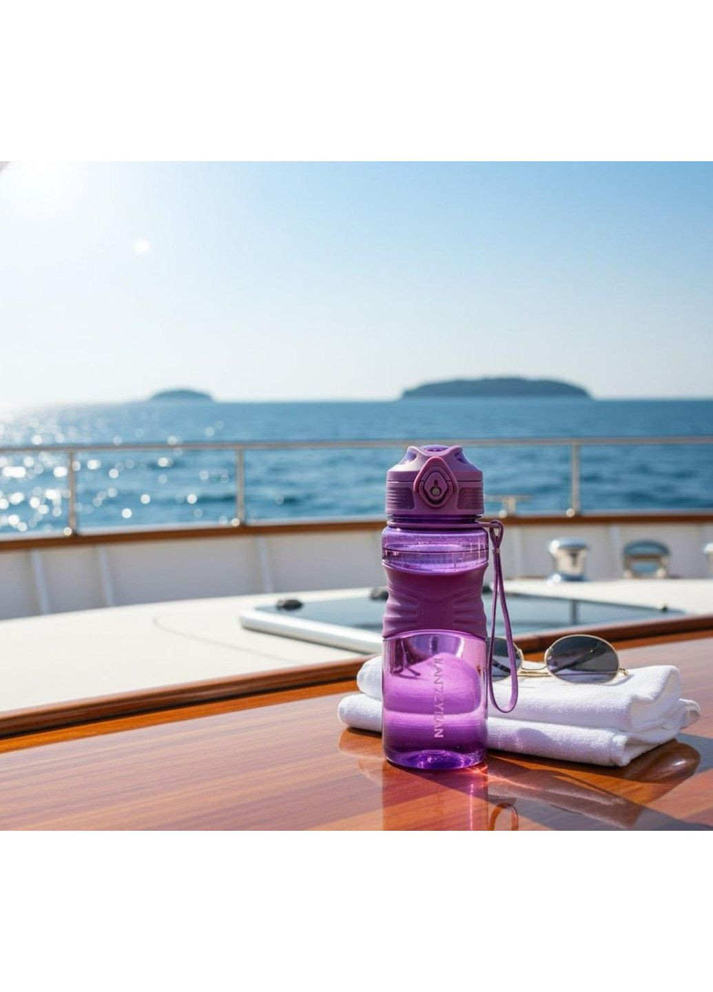 Фиолетовая экологичная тритановая бутылка KANGZYUAN 650 мл с защитой от протечек и стильным дизайном TKK (314709864)