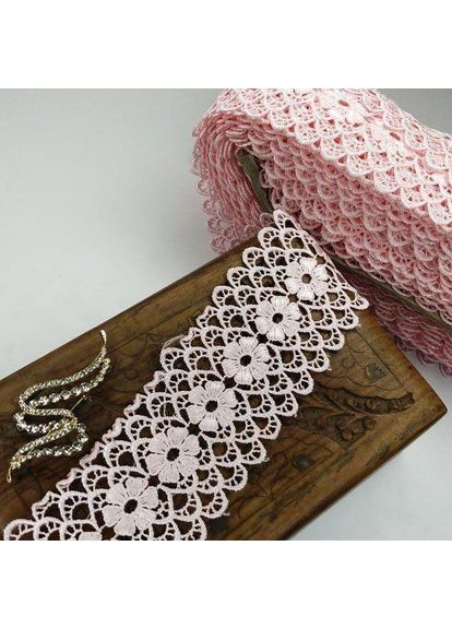 (1 метр) Мереживо макраме Sindtex 6,5 см колір - рожевий (08М-Y11560-7) Plus-plus (352746437)