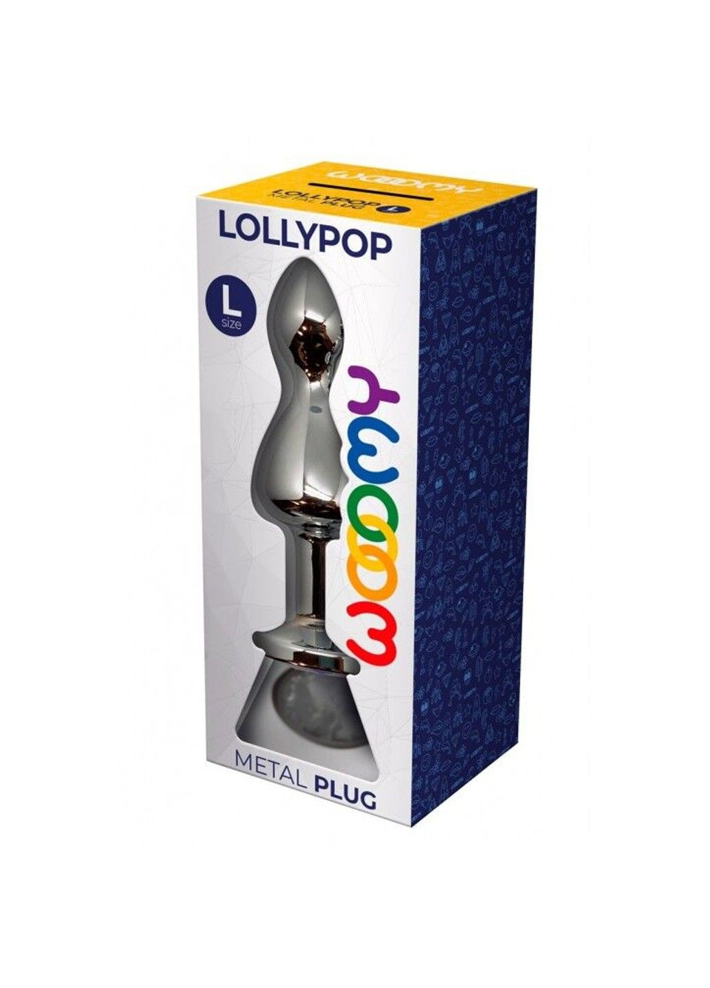 Металева анальна пробка Lollypop Double Ball Metal Plug L, діаметр 3,5 см, довжина 10,5 см Wooomy (333713435)