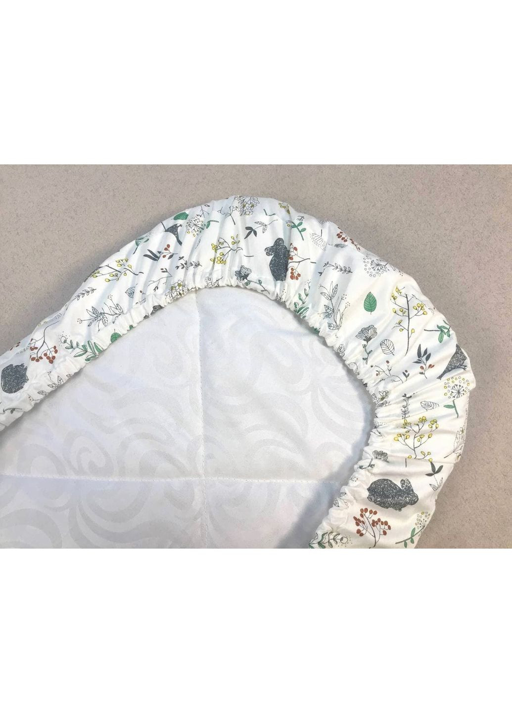 Непромокаюче простирадло в коляску "Зайчики ведмедики ментолові" Moontime (366037139)